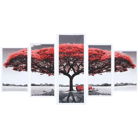 5 Pcs / Ensemble Moderne Toile Peinture Decor Rouge Arbre Art Toile Peinture à L'Huile Image Imprimer Sans Cadre 5 5 Pcs / Ensemble Moderne Toile Peinture Decor Rouge Arbre Art Toile Peinture à L'Huile Image Imprimer Sans Cadre – Image 3