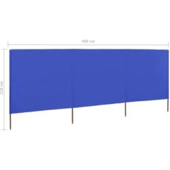 Paravent 3 Panneaux Tissu 400 X 80 Cm Bleu Azuré VidaXL -ATMOSPHERA || VIDAXL || Safavieh Soldes 18654154 3