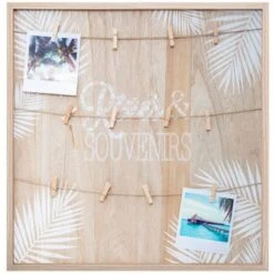 ATMOSPHERA Porte Photos Corde Effet Bois Ethnique - Rêves - 48 X 2 X 48