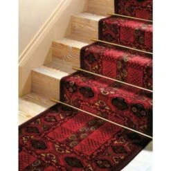 Tringle D'escalier En Acier Laitonné Poli Avec Embouts Et Pitons Longueur 800 Mm