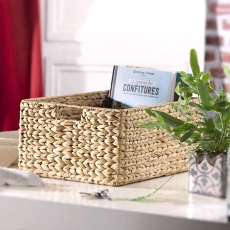 Panier En Jacinthe D'eau Armature Métal - Hauteur 20 Cm - Casâme 4 Panier En Jacinthe D'eau Armature Métal - Hauteur 20 Cm - Casâme – Image 2