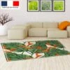 Tapis Décoration Vinyle Tarkett 80x120 Pour Salon Chambre Bureau - Style Tropical Motif Fleurs Vert Et Orange -ATMOSPHERA || VIDAXL || Safavieh Soldes 19760962 1