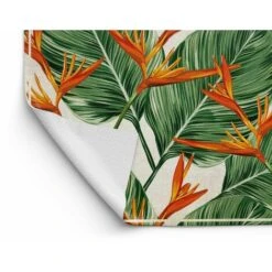 Tapis Décoration Vinyle Tarkett 80x120 Pour Salon Chambre Bureau - Style Tropical Motif Fleurs Vert Et Orange -ATMOSPHERA || VIDAXL || Safavieh Soldes 19760962 5