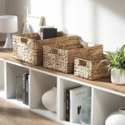 Paniers En Jacinthe D'eau Avec Armature Métal - Lot De 3 - Casâme -ATMOSPHERA || VIDAXL || Safavieh Soldes 19856556 2