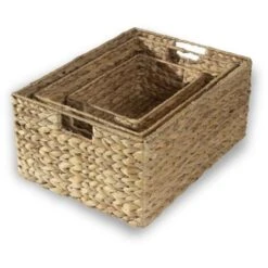 Paniers En Jacinthe D'eau Avec Armature Métal - Lot De 3 - Casâme -ATMOSPHERA || VIDAXL || Safavieh Soldes 19856556 4