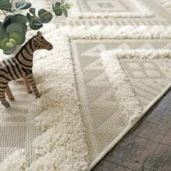 Tapis En Relief Géométrique - Salvador - Losanges écru Et Beige Naturel - 80 X 150 Cm -ATMOSPHERA || VIDAXL || Safavieh Soldes 20255672 3
