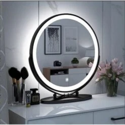 Miroir De Maquillage, Miroir De Maquillage Rond Rotatif, Dimmable, Rayon 50cm -ATMOSPHERA || VIDAXL || Safavieh Soldes 20707092 5