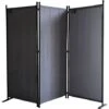 Paravent 170 X 165 Cm Séparateur De Tissu Jardin En 3 Parties Pliable Balcon Écran De Confidentialité Partition Gris