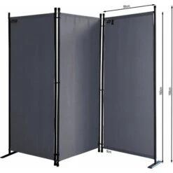 Paravent 170 X 165 Cm Séparateur De Tissu Jardin En 3 Parties Pliable Balcon Écran De Confidentialité Partition Gris 9 Paravent 170 X 165 Cm Séparateur De Tissu Jardin En 3 Parties Pliable Balcon Écran De Confidentialité Partition Gris -ATMOSPHERA || VIDAXL || Safavieh Soldes 21101989 3