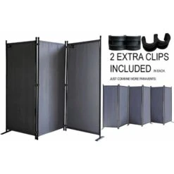 Paravent 170 X 165 Cm Séparateur De Tissu Jardin En 3 Parties Pliable Balcon Écran De Confidentialité Partition Gris 10 Paravent 170 X 165 Cm Séparateur De Tissu Jardin En 3 Parties Pliable Balcon Écran De Confidentialité Partition Gris -ATMOSPHERA || VIDAXL || Safavieh Soldes 21101989 4