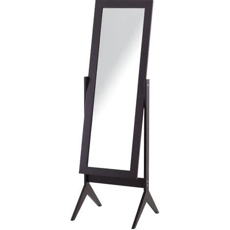 HOMCOM Miroir à Pied Inclinaison Réglable Dim. 47L X 46l X 148H Cm MDF Brun Foncé 3 HOMCOM Miroir à Pied Inclinaison Réglable Dim. 47L X 46l X 148H Cm MDF Brun Foncé