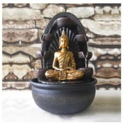 Fontaine Bouddha Chakra - D 26 X H 40 Cm - Polyrésine - Livraison Gratuite