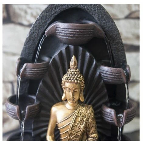 Fontaine Bouddha Chakra - D 26 X H 40 Cm - Polyrésine - Livraison Gratuite 4 Fontaine Bouddha Chakra - D 26 X H 40 Cm - Polyrésine - Livraison Gratuite – Image 2