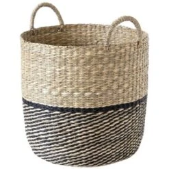 Panier Rond Bicolore En Jonc De Mer - Casâme