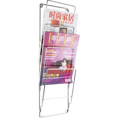 Porte Revue Mural 4 Compartiments Métal Mag 3 Porte Revue Mural 4 Compartiments Métal Mag