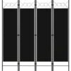 Cloison De Séparation 4 Panneaux Noir 160 X 180 Cm VidaXL -ATMOSPHERA || VIDAXL || Safavieh Soldes 24099197 1