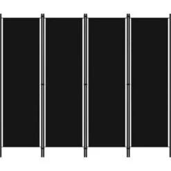 Cloison De Séparation 4 Panneaux Noir 200x180 Cm VidaXL