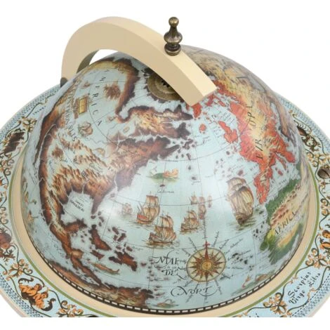 Bar Sous Forme De Globe Bois D'eucalyptus Bleu VidaXL 7 Bar Sous Forme De Globe Bois D'eucalyptus Bleu VidaXL – Image 5