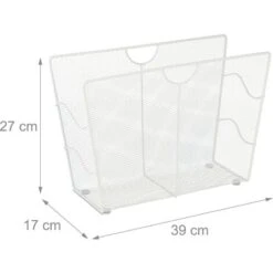 Relaxdays Porte-revues En Métal, Support à Journaux Autonome, Maillé, Salon Et WC, HLP: 27 X 39 X 17 Cm, Blanc -ATMOSPHERA || VIDAXL || Safavieh Soldes 24752727 4