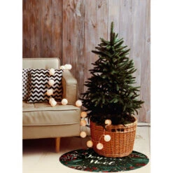 Tapis Décoration De Fêtes - Tapis En Vinyle Tarkett - Diamètre 90 - Motif Joyeux Noël Vert -ATMOSPHERA || VIDAXL || Safavieh Soldes 25532912 3