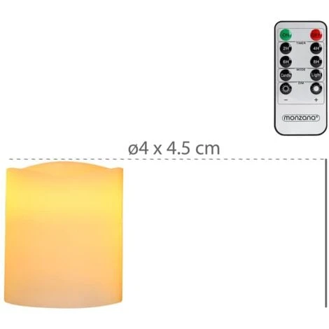 Set De 24 Bougies LED En Cire Véritable Avec Télécommande Piles Incluses Lumière Blanc Chaud Fixe Vacillante 6 Set De 24 Bougies LED En Cire Véritable Avec Télécommande Piles Incluses Lumière Blanc Chaud Fixe Vacillante – Image 4
