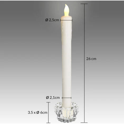Set De 8 Bougies LED En Cire Véritable Chandelle Sans Flamme Avec Bougeoir En Verre Lumière Blanc Chaud 7 Set De 8 Bougies LED En Cire Véritable Chandelle Sans Flamme Avec Bougeoir En Verre Lumière Blanc Chaud – Image 5