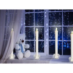 Set De 12 Bougies LED En Cire Véritable Chandelle Sans Flamme Avec Bougeoir En Verre Lumière Blanc Chaud -ATMOSPHERA || VIDAXL || Safavieh Soldes 25941309 3