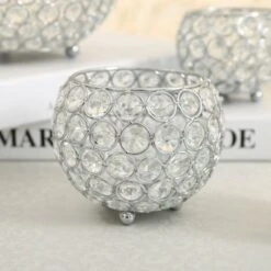 Bougeoir Cristal Boule Bol Argent Rond Supports Bougie Chauffe Plat-pour Centre De Table Décoration Mariage(12 Cm De Diamètre),Convient Aux Bougies Moins De 6 Cm De Diamètre -ATMOSPHERA || VIDAXL || Safavieh Soldes 26216978 3