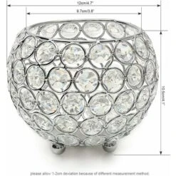 Bougeoir Cristal Boule Bol Argent Rond Supports Bougie Chauffe Plat-pour Centre De Table Décoration Mariage(12 Cm De Diamètre),Convient Aux Bougies Moins De 6 Cm De Diamètre -ATMOSPHERA || VIDAXL || Safavieh Soldes 26216978 4