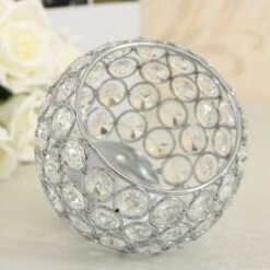 Bougeoir Cristal Boule Bol Argent Rond Supports Bougie Chauffe Plat-pour Centre De Table Décoration Mariage(12 Cm De Diamètre),Convient Aux Bougies Moins De 6 Cm De Diamètre -ATMOSPHERA || VIDAXL || Safavieh Soldes 26216978 5