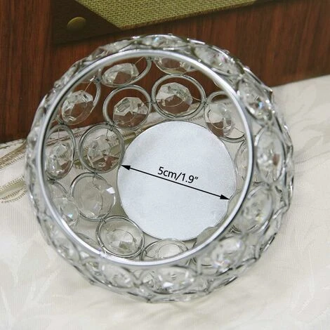 LITZEE Bougeoir Noel Cristal Porte Bougie Chauffe Plat Argent Pour Centre De Table Decoration De Mariage Chambre, 10 Cm De Diamètre-Convient Aux Bougie Moins De 5 Cm De Diamètre 5 LITZEE Bougeoir Noel Cristal Porte Bougie Chauffe Plat Argent Pour Centre De Table Decoration De Mariage Chambre, 10 Cm De Diamètre-Convient Aux Bougie Moins De 5 Cm De Diamètre – Image 3