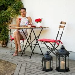 Relaxdays 3 Lanternes, De Décoration, Extérieur Et Intérieur, 3 Tailles, Vintage, Dans Le Vent Retro, Pour Bougies,noire -ATMOSPHERA || VIDAXL || Safavieh Soldes 26752222 3