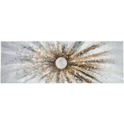 Atmosphera - Tableau Toile Murale Peinture En Relief Soleil 150 X 50 Cm