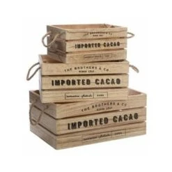 ATMOSPHERA Lot De 3 Caisses Colonial - Beige - Chanvre - Livraison Gratuite