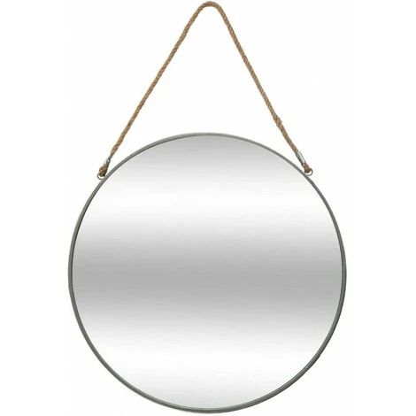 ATMOSPHERA Miroir Rond En Fer Avec Corde En Jute - D 55 Cm - Gris - Livraison Gratuite 3 ATMOSPHERA Miroir Rond En Fer Avec Corde En Jute - D 55 Cm - Gris - Livraison Gratuite