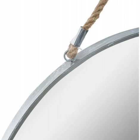 ATMOSPHERA Miroir Rond En Fer Avec Corde En Jute - D 55 Cm - Gris - Livraison Gratuite 4 ATMOSPHERA Miroir Rond En Fer Avec Corde En Jute - D 55 Cm - Gris - Livraison Gratuite – Image 2