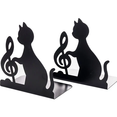 Serre-livres, Paire De Porte-livres, Métal Noir, Serre-livres Pour étagères, Design Géométrique, Antidérapant 17,5 × 16 × 10cm 4 Serre-livres, Paire De Porte-livres, Métal Noir, Serre-livres Pour étagères, Design Géométrique, Antidérapant 17,5 × 16 × 10cm – Image 2