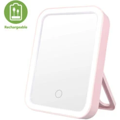 Miroir De Maquillage LED Portable Avec 3 Réglages De Lumière Réglables, 1x Grand Miroir De Courtoisie éclairé Sans Fil Pour Les Voyages