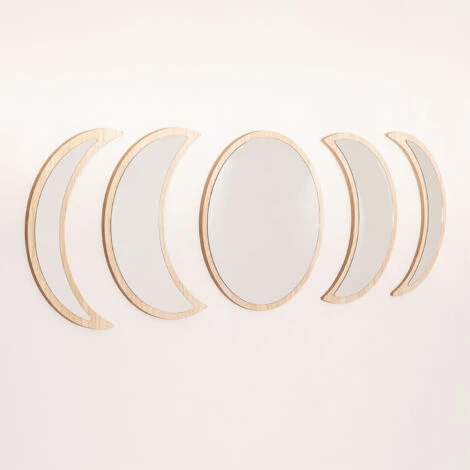 Miroirs Muraux En Bois 5 Pièces Estel SKLUM 3 Miroirs Muraux En Bois 5 Pièces Estel SKLUM