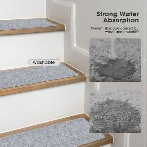 Kueatily 14 Pièces Tapis Escalier Antidérapant Tapis Adhésif Tapis De Marche Couvre Tapis De Sécurité Lavable Pour Enfants Anés Et Animaux De Compagnie (Gris Clair) 6 Kueatily 14 Pièces Tapis Escalier Antidérapant Tapis Adhésif Tapis De Marche Couvre Tapis De Sécurité Lavable Pour Enfants Anés Et Animaux De Compagnie (Gris Clair) – Image 4