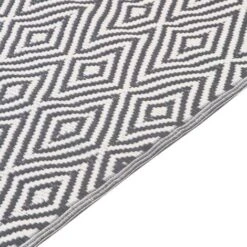 Tapis D'Intérieur Ou D'Extérieur Gris Clair Et Blanc En Polypropylène Motif Géométrique Pour Terrasse Ou Salon Au Style Moderne 120 X 180 Cm Beliani -ATMOSPHERA || VIDAXL || Safavieh Soldes 29381047 4