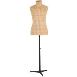 Buste Mannequin De Couture Poupée De Salon En Rotin Torse De Poupée Homme Antiqu