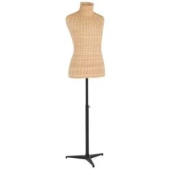 Buste Mannequin De Couture Poupée De Salon En Rotin Torse De Poupée Homme Antiqu -ATMOSPHERA || VIDAXL || Safavieh Soldes 29543059 5
