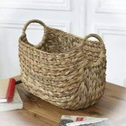 Panier En Jacinthe D'eau Avec Poignées - L36xP19xH22 - Casâme -ATMOSPHERA || VIDAXL || Safavieh Soldes 29676434 4