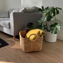 Panier En Jacinthe D'eau Avec Poignées - L46xP27xH27 - Casâme -ATMOSPHERA || VIDAXL || Safavieh Soldes 29676439 3