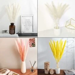 LITZEE 30 Pcs Herbe De La Pampa, 58 Cm Naturel Pampa Fleur Bouquet De Fleurs Sechees Pour Vases, Blanc Boho Decoration Chambre Maison Salon, Mariage Photographier Table Décoration -ATMOSPHERA || VIDAXL || Safavieh Soldes 29842420 5