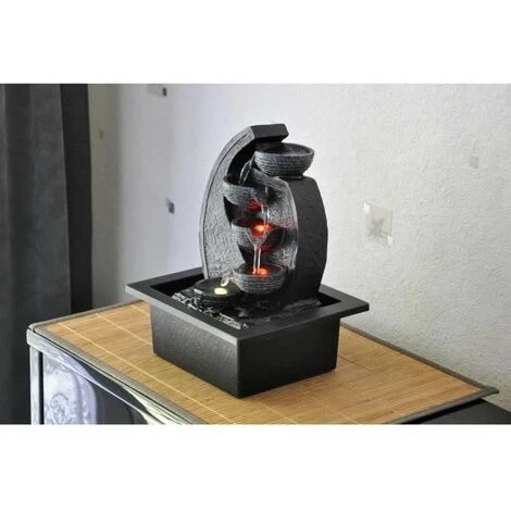 Zen'Light CASCADE-V2 Fontaine Polyrésine Gris/Noir 17 X 21 X 26 Cm 5 Zen'Light CASCADE-V2 Fontaine Polyrésine Gris/Noir 17 X 21 X 26 Cm – Image 3