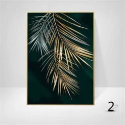 LITZEE Lot De 3 Affiches Murales Design Avec Motifs Forêt, Feuille Dorées, Palme, Sans Cadre, Décoration Murale Pour Le Salon -ATMOSPHERA || VIDAXL || Safavieh Soldes 29996795 4