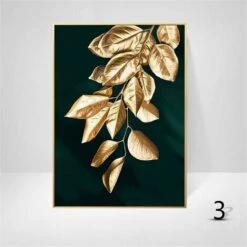 LITZEE Lot De 3 Affiches Murales Design Avec Motifs Forêt, Feuille Dorées, Palme, Sans Cadre, Décoration Murale Pour Le Salon -ATMOSPHERA || VIDAXL || Safavieh Soldes 29996795 5