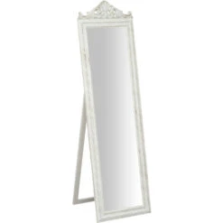 Miroir Sur Pied Avec Finition Blanc Antique CON GRECA